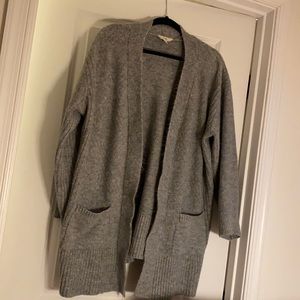 GREY COZY FUZZY TERRA & SKY DUSTER SWEATER